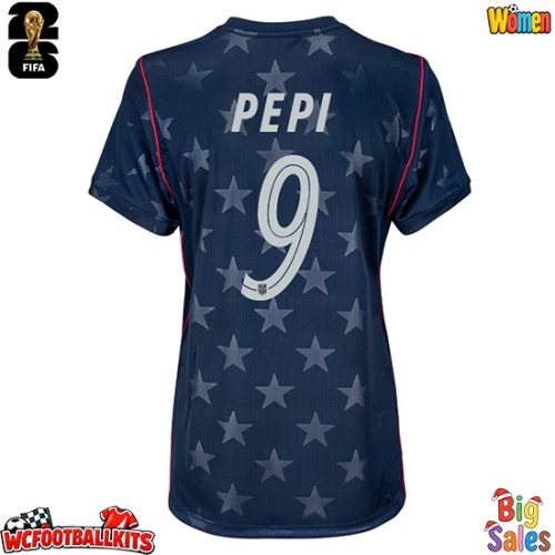 United States Ricardo Pepi #9 Replica Away Stadium Shirt for Women World Cup 2026 Short Sleeve